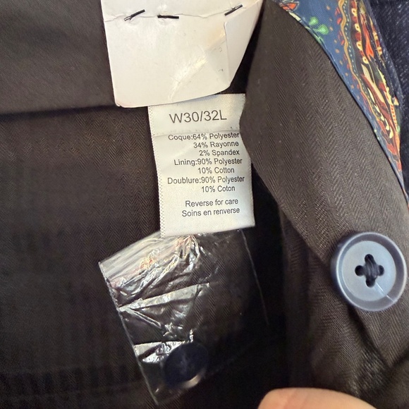 Paisley and Grey Mens Slim Fit Downing Blue Speckle Suit Pants - Picture 5 of 13